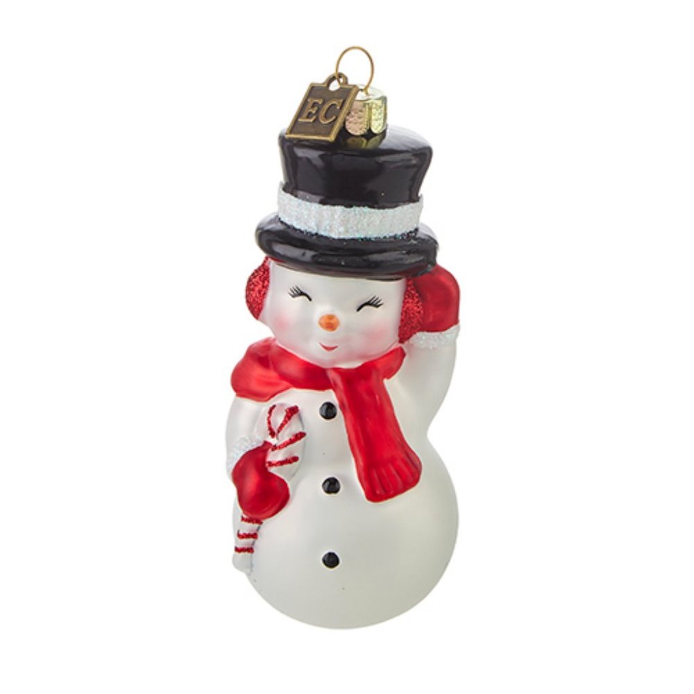 NWT Snowman Glass Ornament